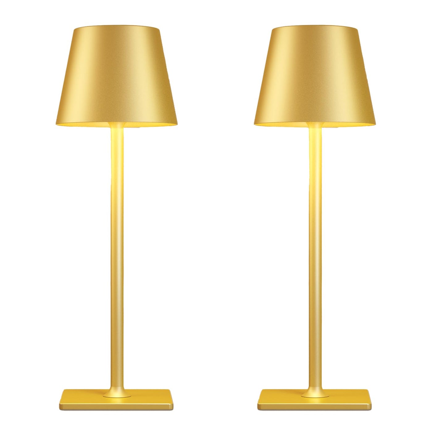 2 Pack Gold Rechargeable Table Lamps,Cordless Lamp with 6000mAh Battery Operated,Wireless Lamp for Restaurant Home Dinner Dining Kitchen Outdoor Patio,Waterproof & Portable