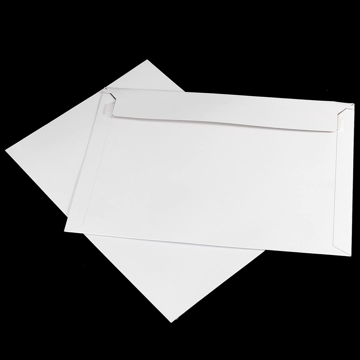HAKZEON 100 Pack 9x12 Inch Rigid Mailers, Self Seal Stay Flat Envelopes, Kraft Cardboard Shipping Envelopes for Photos, Documents, CDs, Letters and Storage