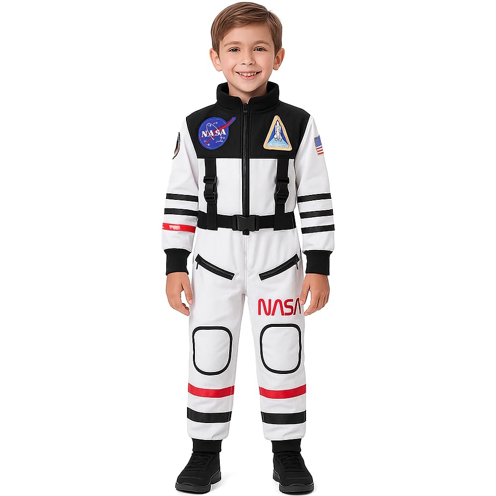 Costumerry Astronaut Costume for Kids Halloween Party Dress Up Space Gifts (8-10 Years)