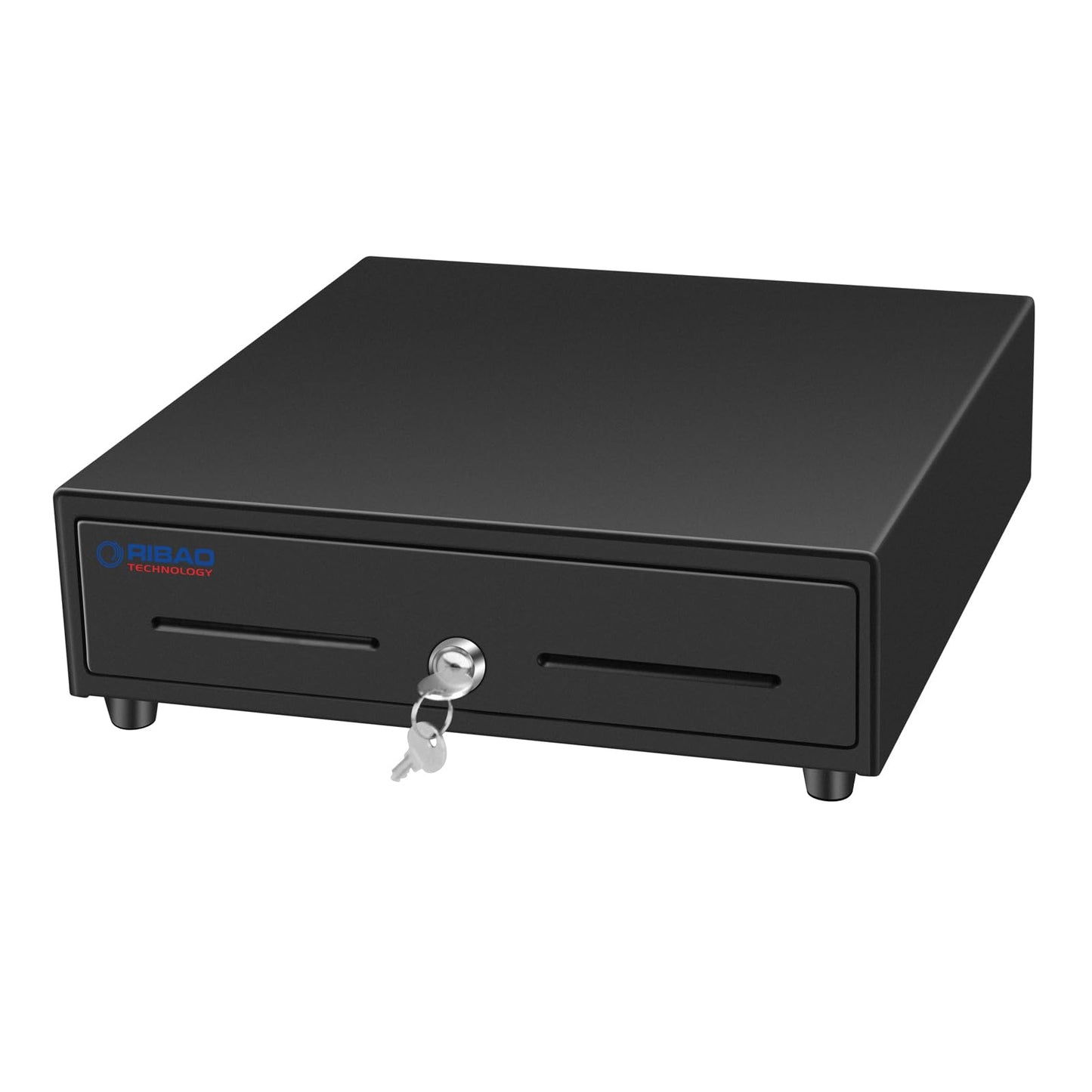 RIBAO 13'' Cash Registers Cash Drawer for Point of Sale(POS) System, 4 Bill 5 Coin with Adjustable Coin Slots, 24V, RJ11/RJ12 Interface 4 Key-Lock