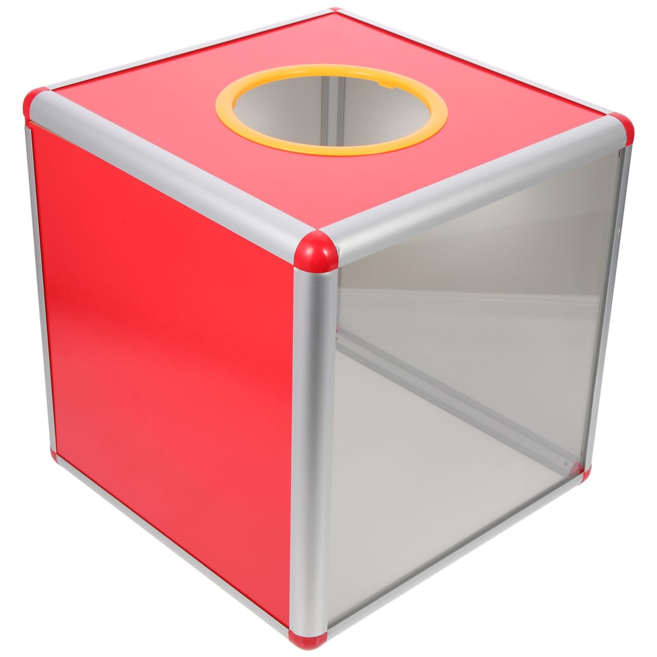SAFIGLE Multi-Function Lottery Box 9.8 Inch Clear Raffle Draw Box with Slot for Tickets Ballots Donation Meeting Use