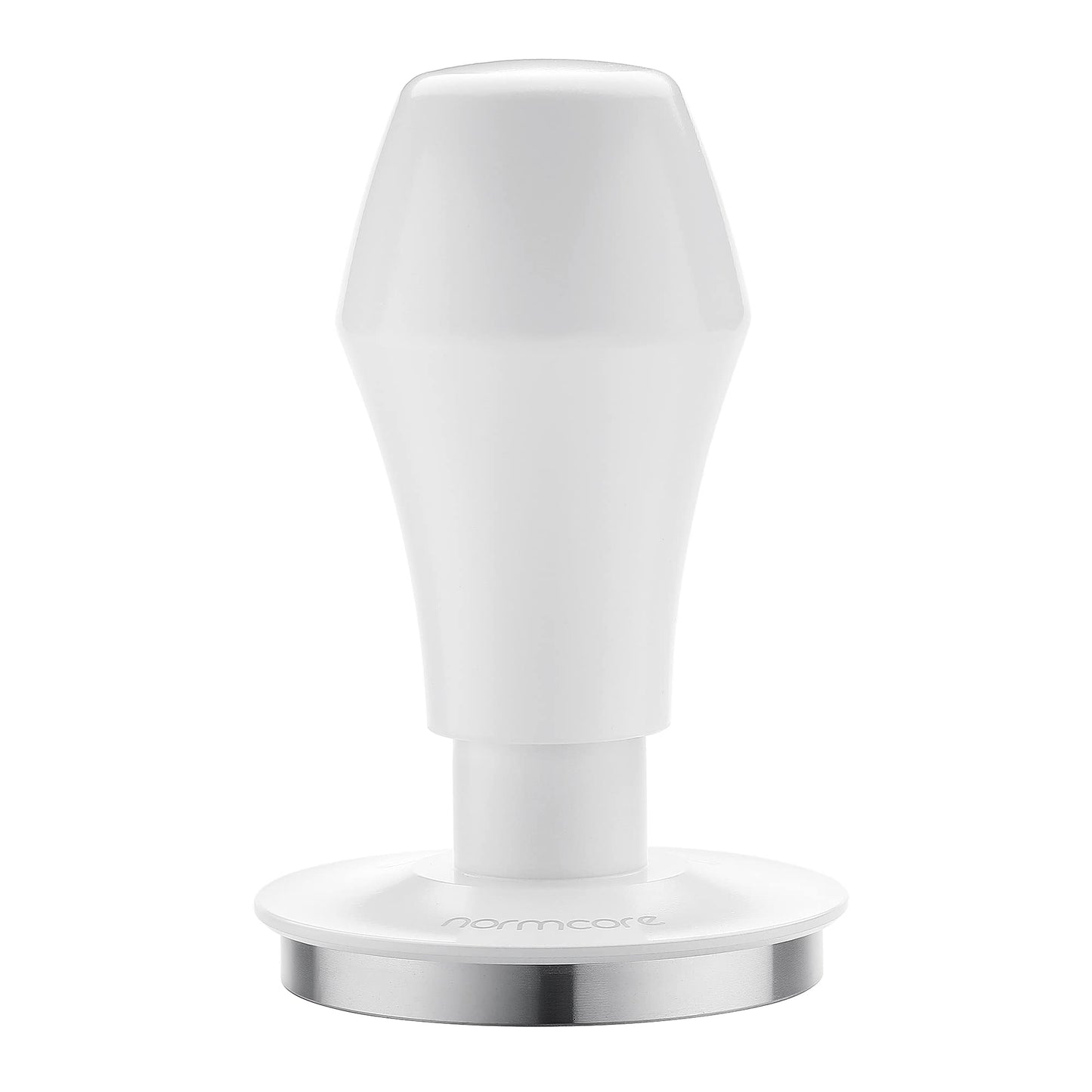 Normcore 53.3mm Espresso Coffee Tamper V4.1, Spring Loaded Tamper With Stainless Steel Flat Base15lb / 25lb / 30lbs Replacement Springs, Anodized Aluminum Stand, White