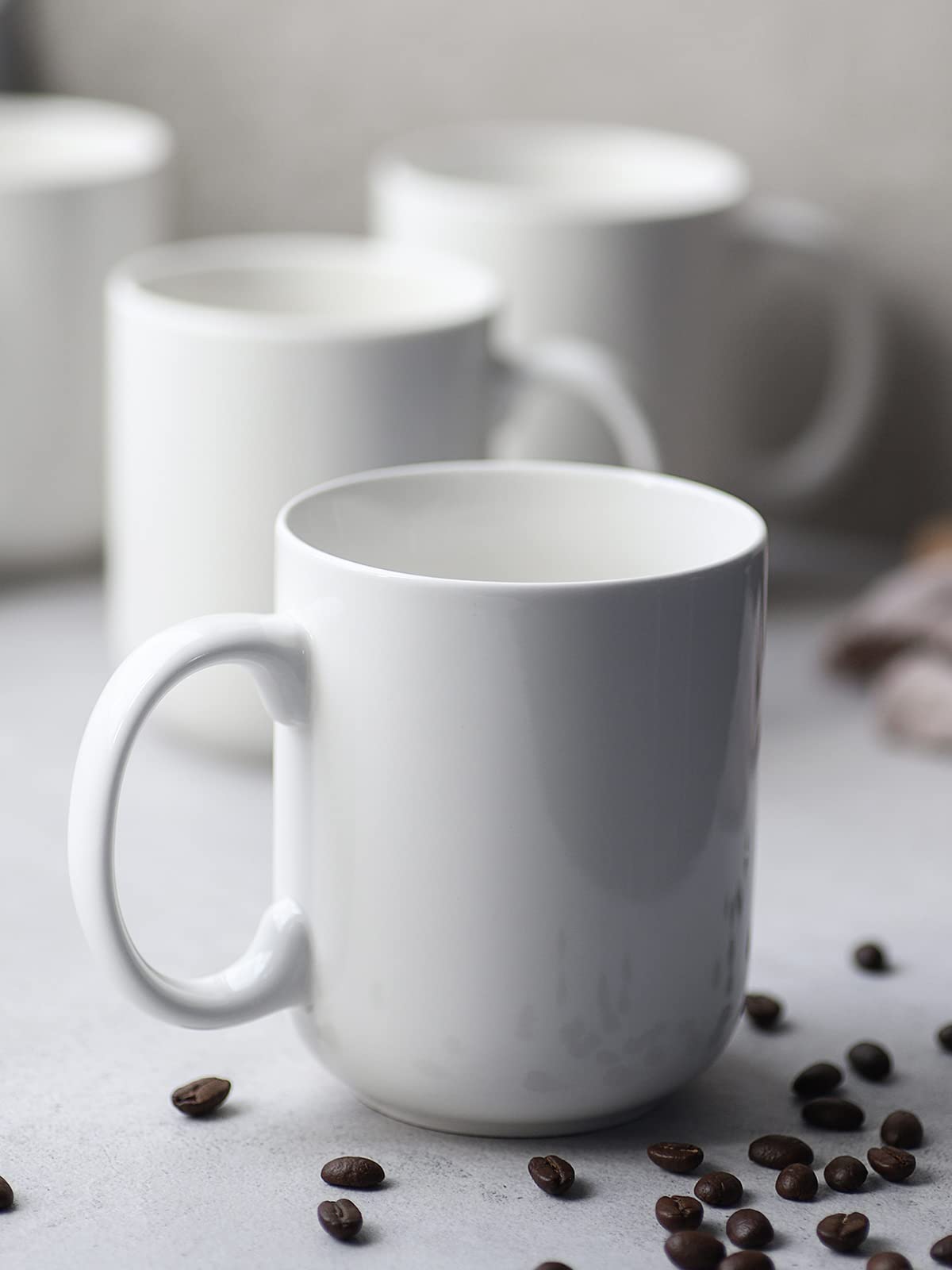 DOWAN 20 Oz Coffee Mugs with Large Handle, Ceramic Large White Mugs, Set of 6 White Coffee Mugs, Large Cup for Coffee, Tea, Hot Cocoa, Appreciation Father's Day Gifts, Dishwasher and Microwave Safe