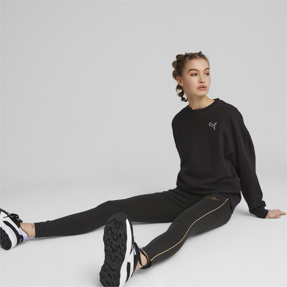 PUMA Women's Better Essentials Crew Sweatshirt, Puma Black, Large