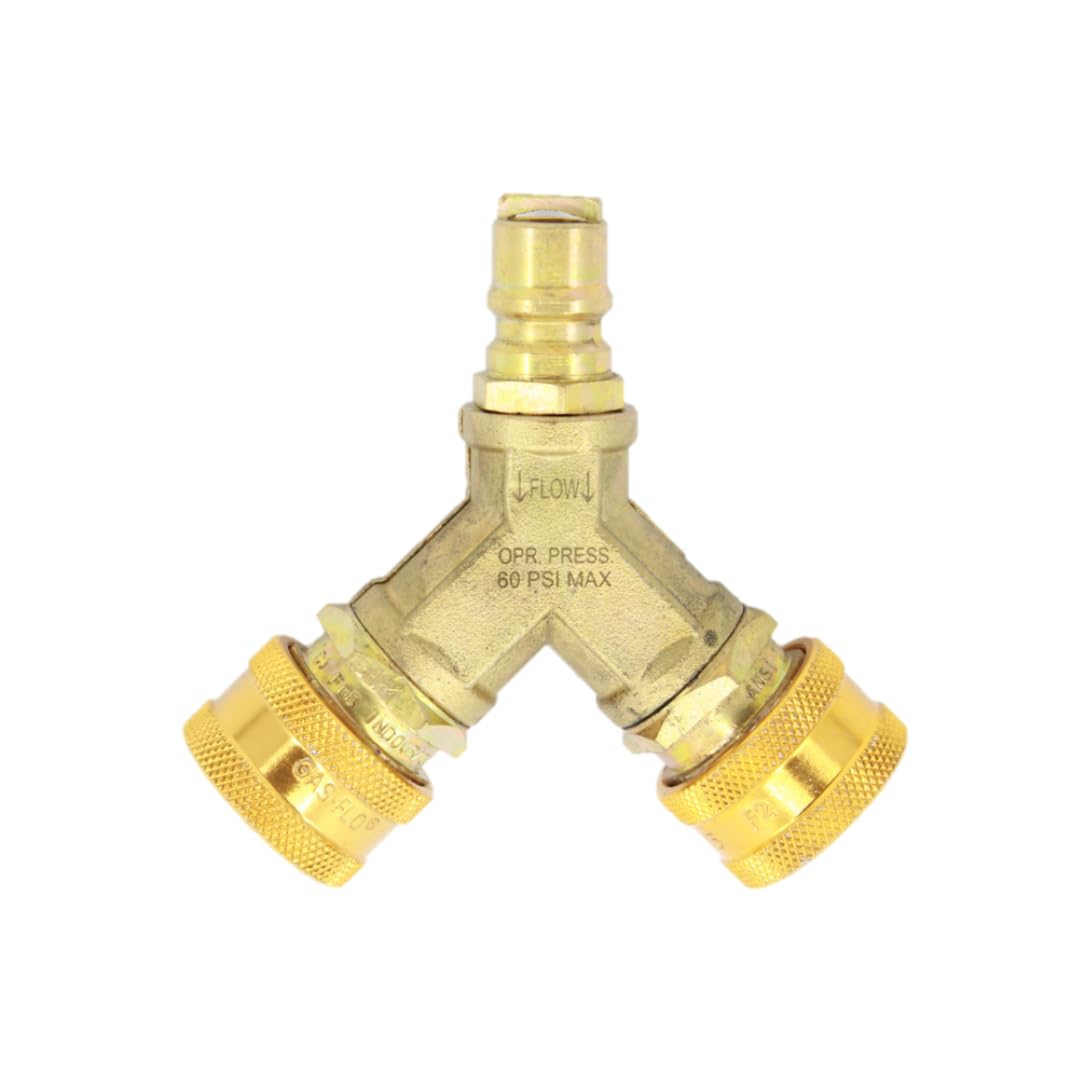 GAS-FLO, Quick Disconnect 3/8 Y Splitter, CSA Certified for Propane and NG (QD-GMC6-YPX1)