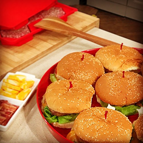 Shape+Store Burger Master 8-in-1 Innovative Burger Press and Freezer Container, 8 Patty, Red