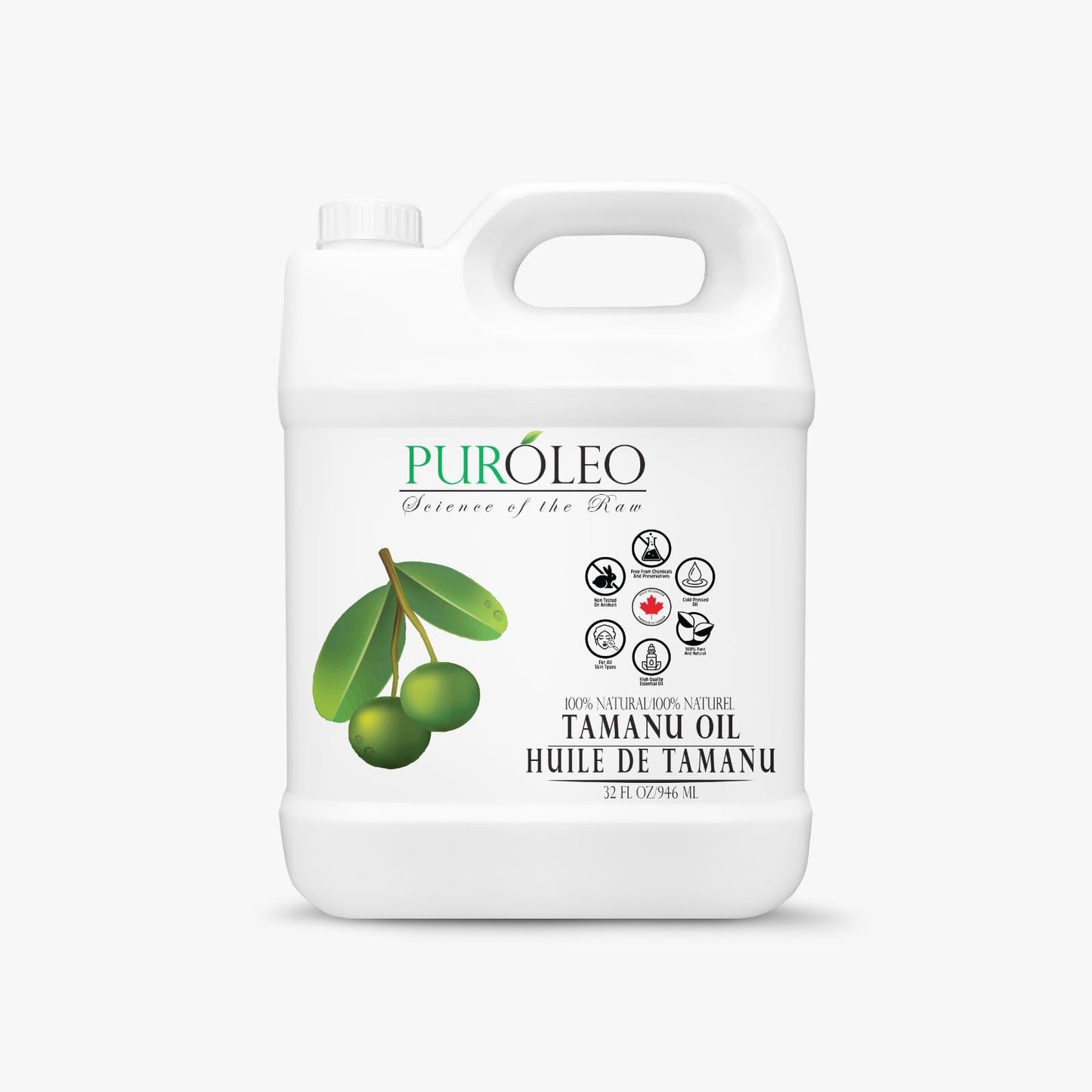 PUROLEO Tamanu Oil 32 Fl Oz/946 ML (Packed In Canada) 100% Pure Certified | Natural Cold Pressed Unrefined Oil for Hair & Face Premium packaging with Eye Dropper tamanu oil for face skin virgin