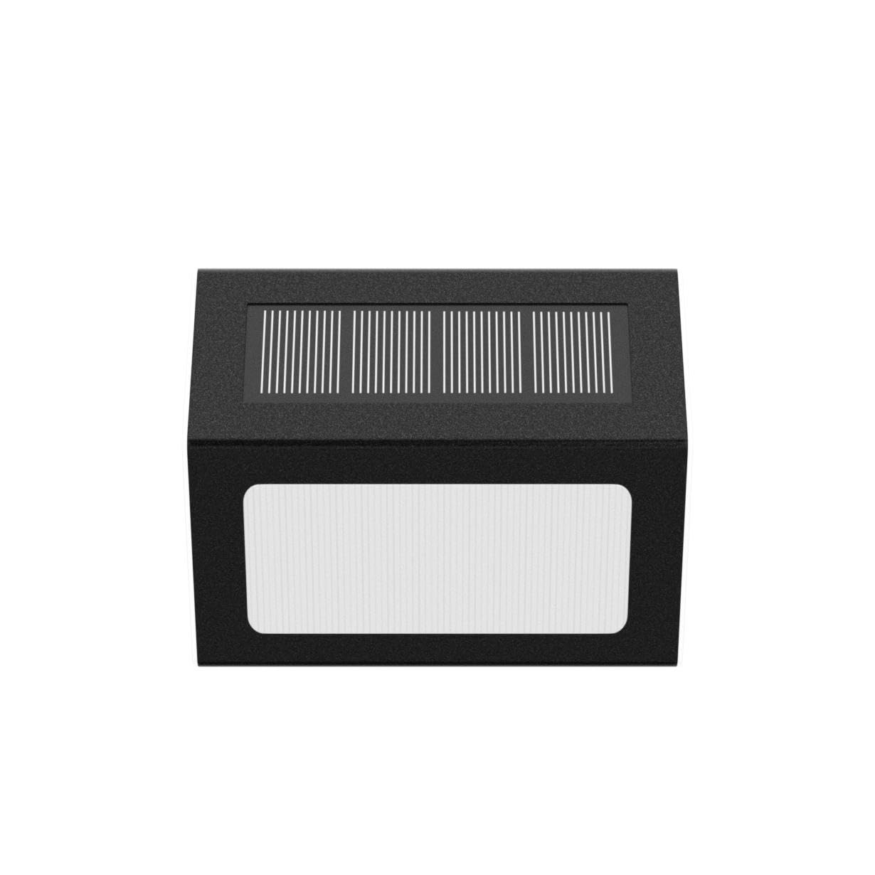 Solar Lights for Steps Decks Pathway Yard Stairs Fences, LED lamp, Rainproof, Black Metal case, 6 Pack