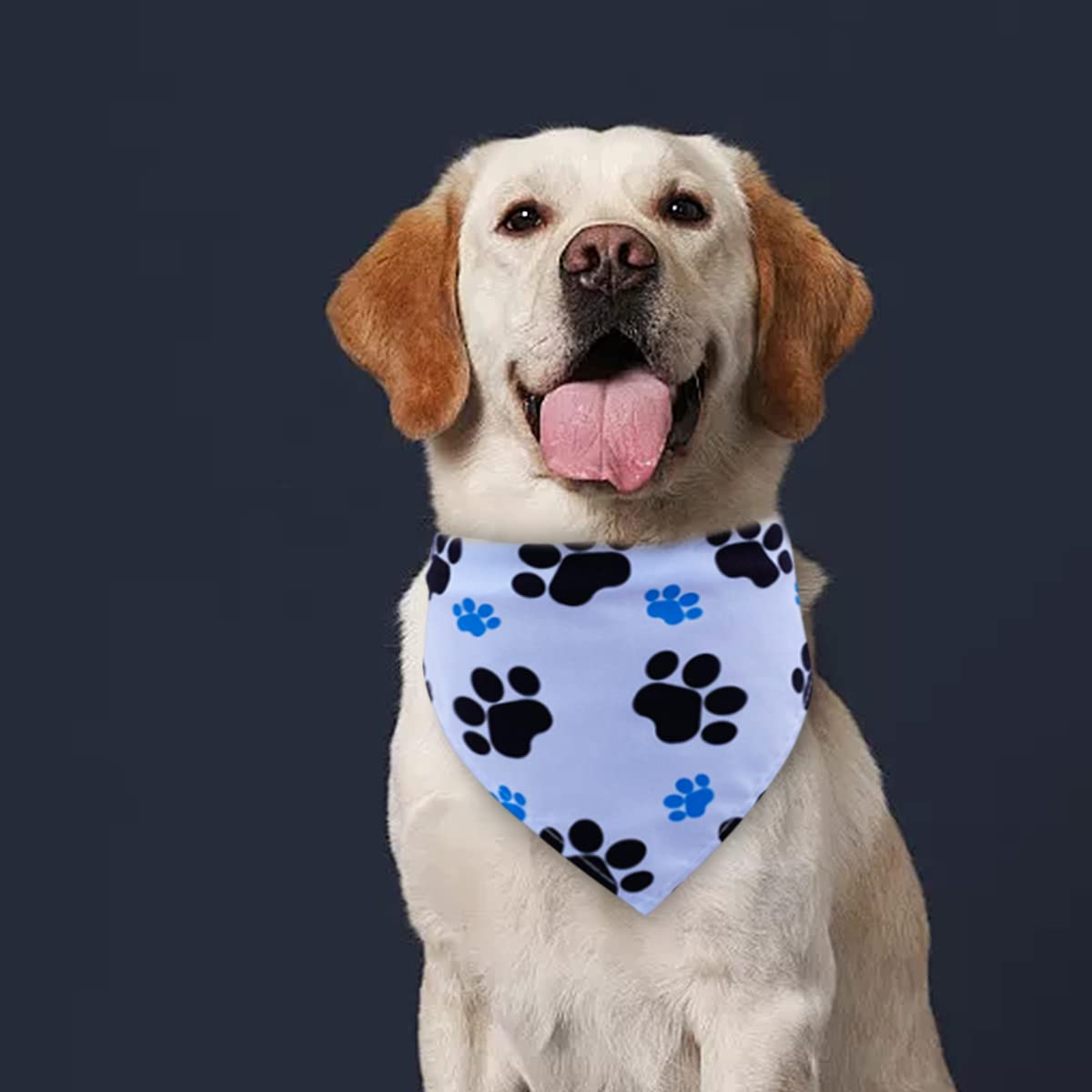 JpGdn 50PCS Big Dog Bandanas Large Breed XL Bulk Paw Bone Print Pet Big Bandanas Kerchief Washable Triangle Bibs Head Scarves Scarfs for Boys and Girls Grooming Costume