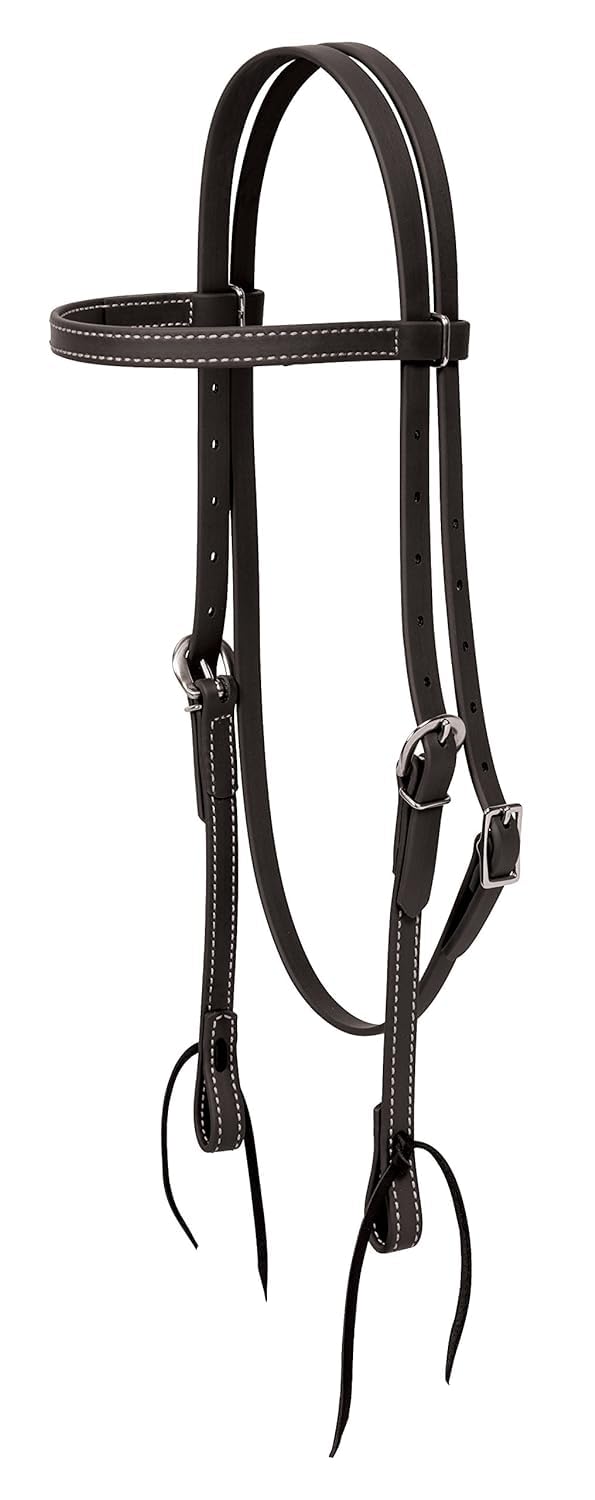Weaver Leather Brahma Webb Brow Band Headstall Black, Horse