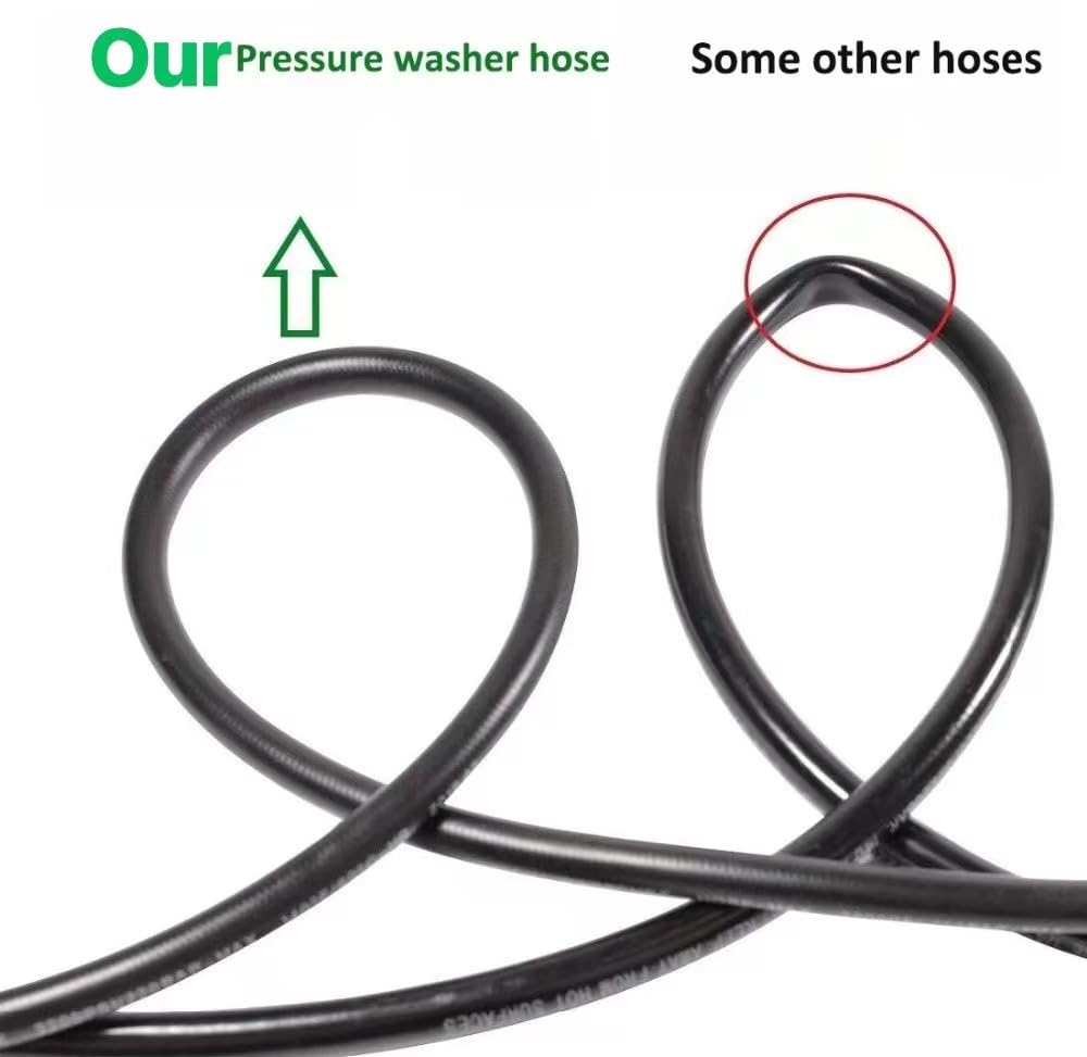 WXNANY High Pressure Washer Hose Braided 25ft Hose Tubing Braid Reinforced 3600 PSI M22-14mm Fittings