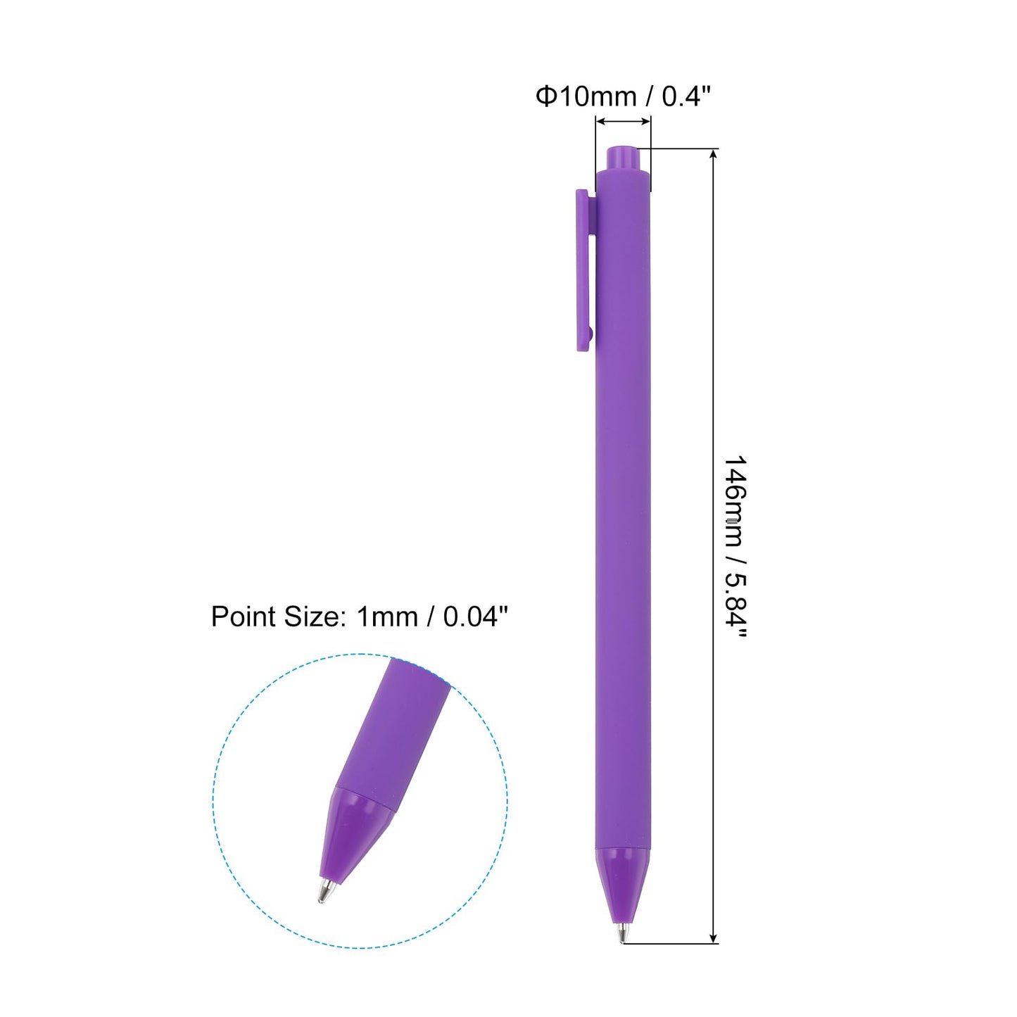 PATIKIL 50 Pack Black Barrel Click Pens, 1.0MM Black Ink Retractable Ballpoint Pens, Medium Point Smooth Writing Pens Office Supplies, Purple