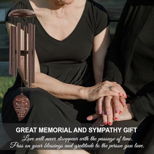 Memorial Sympathy Wind Chimes for Loss of Loved One 32'', Cardinal Wind Chimes in Memory of a Loved One, Cardinal Memorial Gifts, Bereavement Condolence Gifts,Bronze