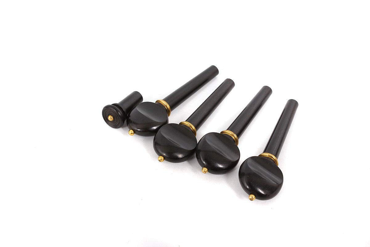 Yinfente 4/4 Full Size Violin Accessories Set - Includes Ebony Wood Pegs, Tailpiece, Fine Tuner, Chin Rest, Clamp, and End Pin - Premium Quality for Enhanced Sound and Durability