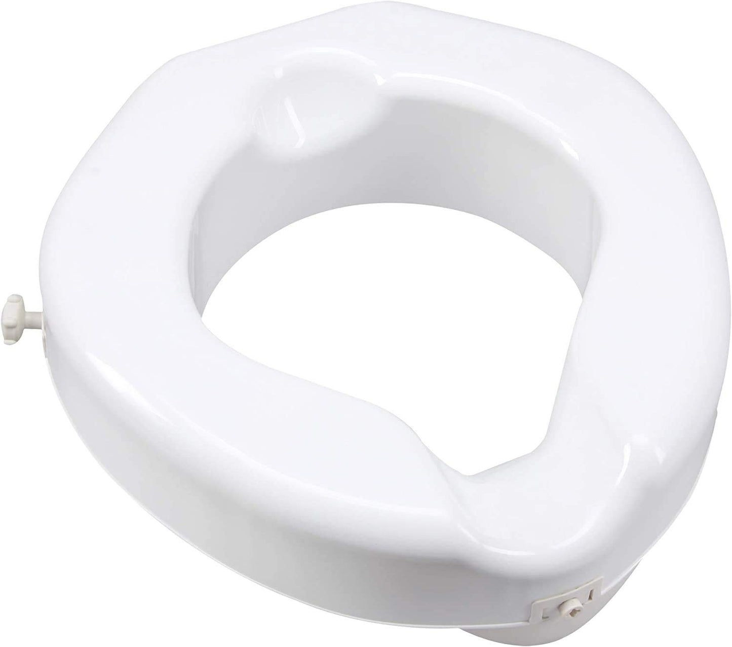 Carex Raised Toilet seat with Extra Wide Opening - toilet Seat Riser with Safe Lock - Adds 4 1/2" to Height Of Toilet