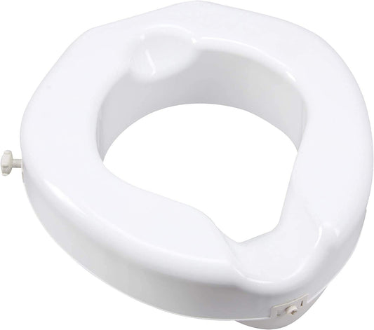 Carex Raised Toilet seat with Extra Wide Opening - toilet Seat Riser with Safe Lock - Adds 4 1/2" to Height Of Toilet