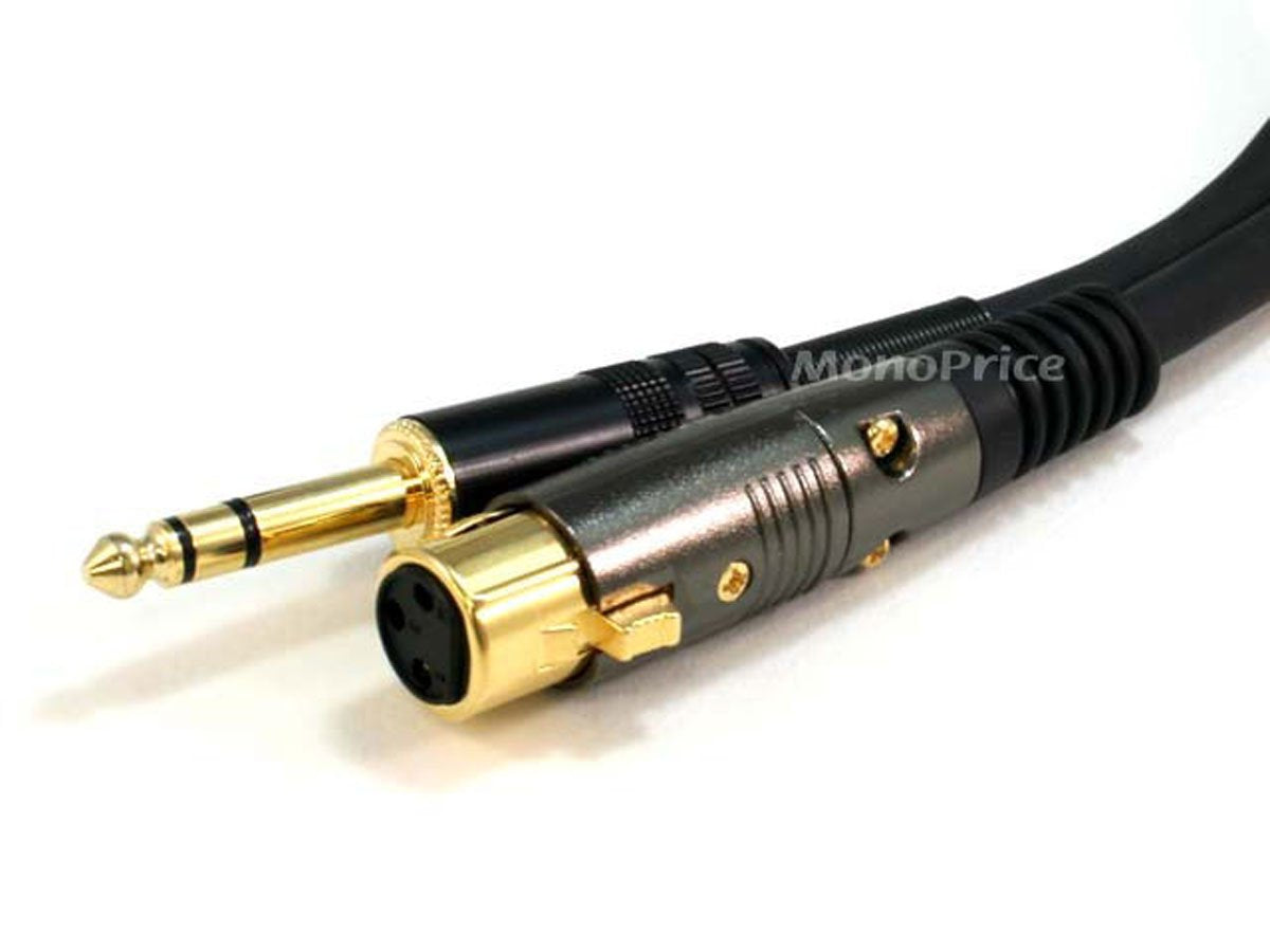 Monoprice 104768 3-Feet Premier Series XLR Female to 1/4-Inch TRS Male 16AWG Cable