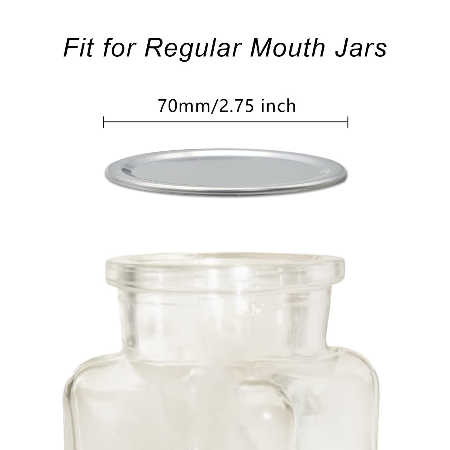 Regular Mouth Canning Lids Bulk, 200 Count 70MM Mason Jar Split-Type Metal Canning Lids for Ball, Kerr, Canning Jar lids, Food Grade Material Reusable Leak Proof Lids with Silicone Seals Rings