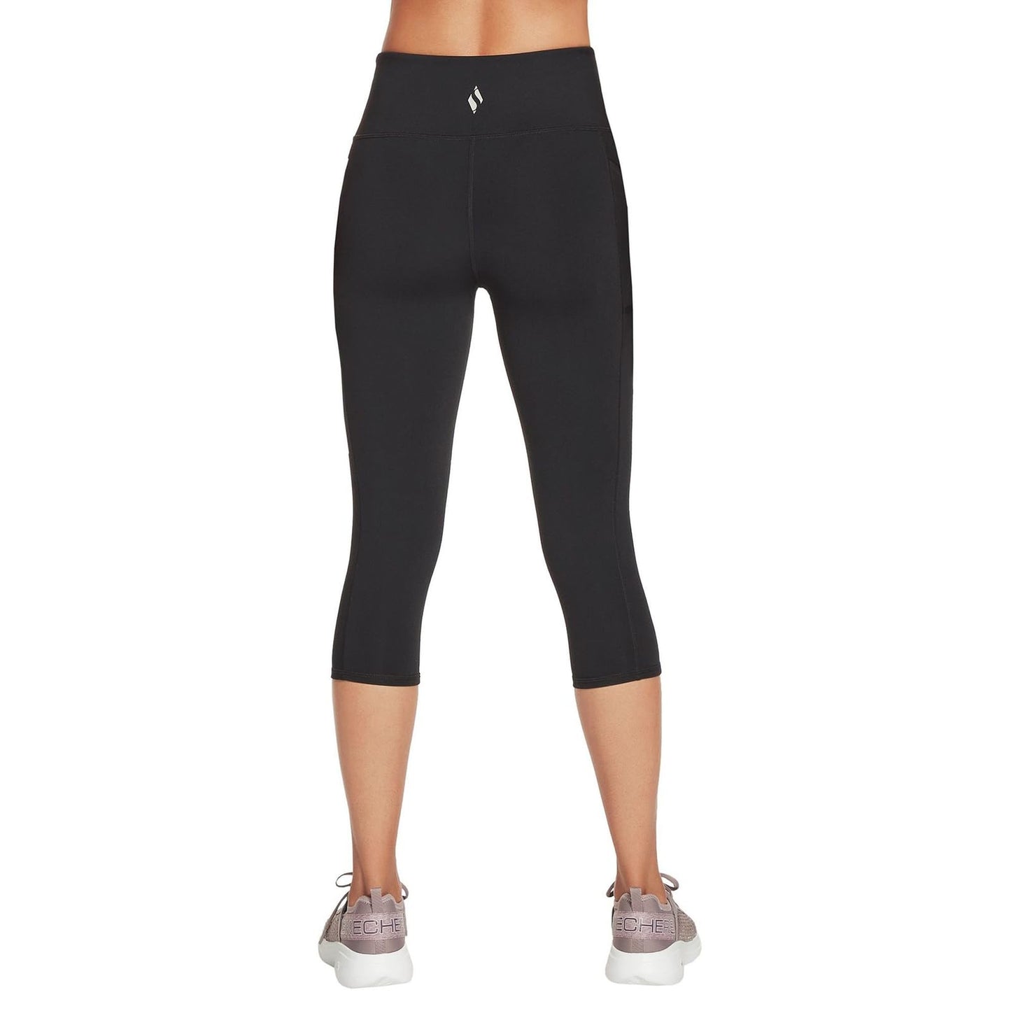 Skechers Womens Go Walk High Waisted Capri Legging, Bold Black, Large