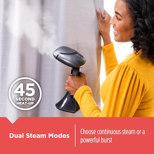 Black+Decker Advanced Handheld Steamer and Press Plate to Remove Wrinkles & Refresh Fabrics, 15-ft. Cord and 3 Attachments for All Your Needs