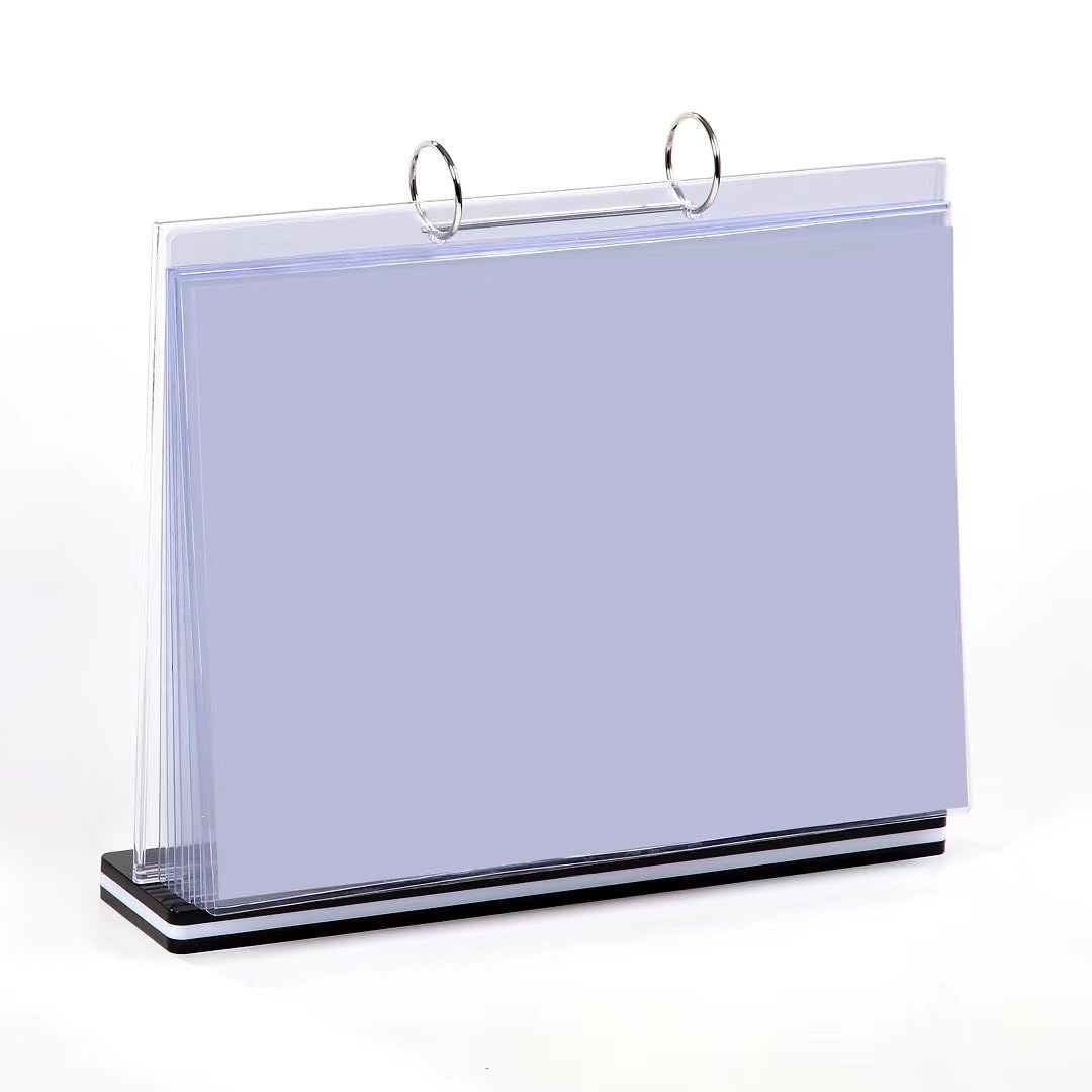 HENGSENLI T-shaped multi-page flip acrylic sign holder, menu / photo / advertising / drink display stand, 8.5 x 11 inches