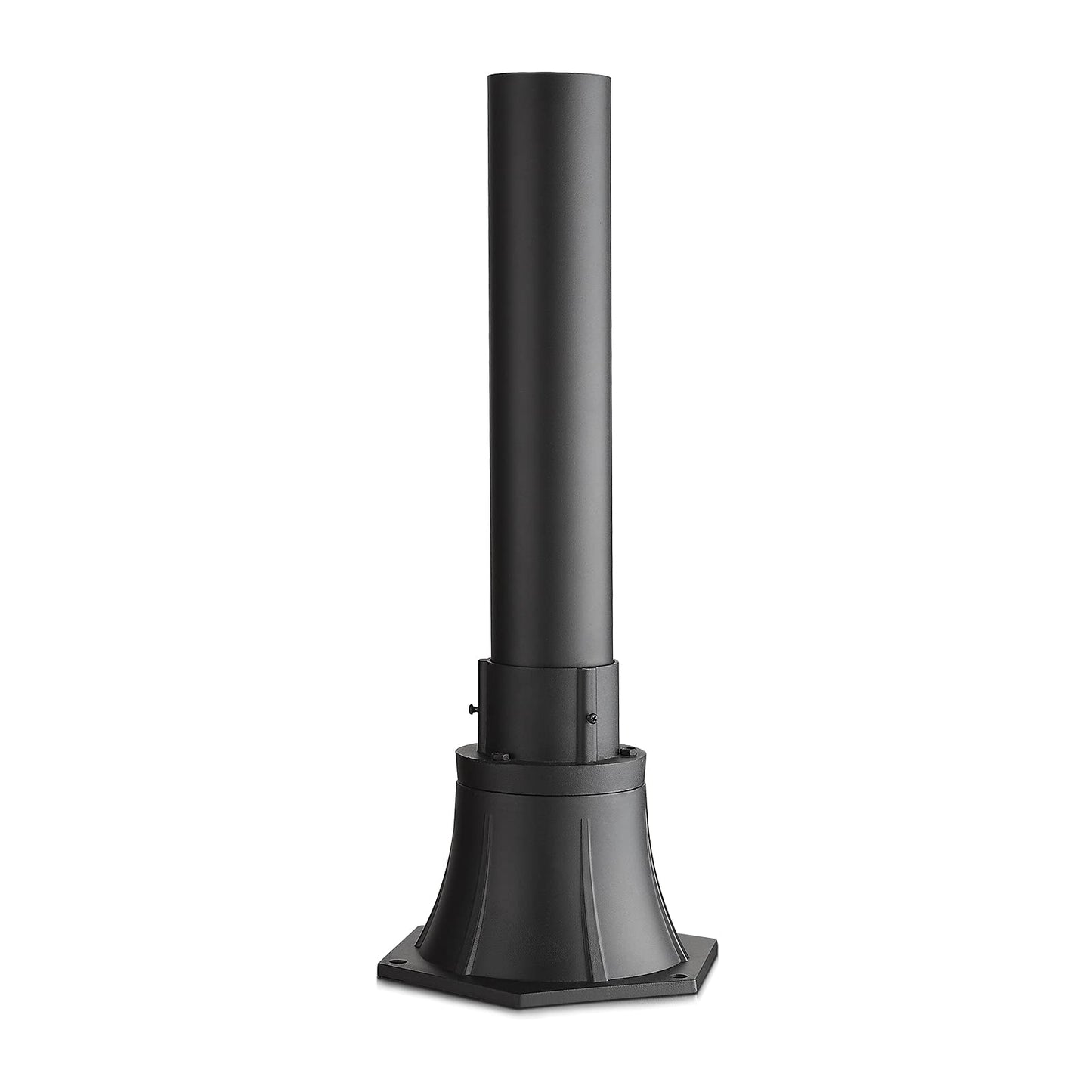 Outdoor Post Light Pole with Base, HWH Outside Lamp Post Accessories, Black Aluminum Mounting Pole and Base for Exterior Pathway Patio Garage Yard Garden, 5HW39PA BK
