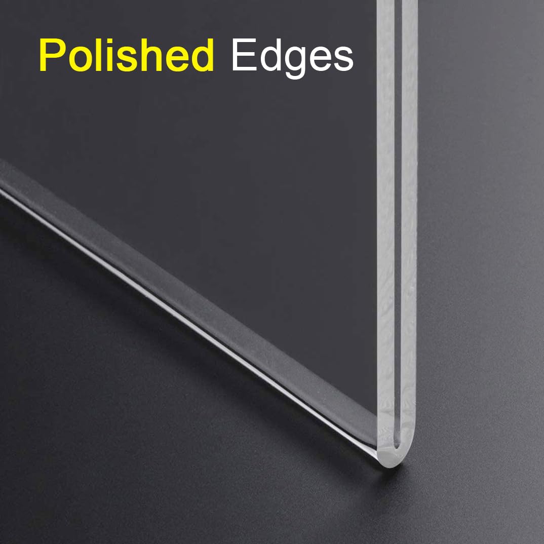 BlueValley Clear Acrylic Sign Holder 8.5x11" Wall Mount, 6 Pack Vertical Wall Document Brochure Menu Signs Holder with Mounting Sticker & Screw, Frameless A4 Poster Picture Frame for Door Wall Hanging Display Flyer Ad