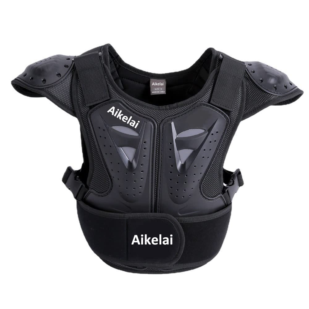 Aikelai Kids Chest Armor Back Spine Chest Body Protector Motorcycle Motocross Protection Gear Guard Dirt Bike Riding Racing Vest for Child (L)