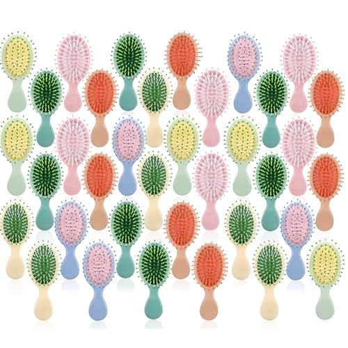 100 Pieces Mini Wet Hair Brush, Travel Detangling Brush, for Most Hair Types, with Ease Knots Without Tears or Breakage, Multicolor