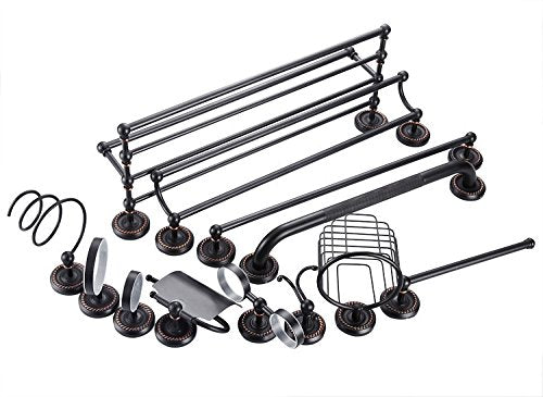 700Brass 40cm Grab Bar Featuring Anti-Slip Handrail, Solid Brass, Oil Rubbed Bronze, Heavy-Duty Construction Armrest, Bathroom Bathtube Shower Safety Rail