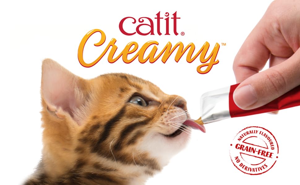 Catit Creamy Lickable Cat Treat, Healthy Cat Treat, 4 flavours, 80 tubes, 800g (80 X 10g)