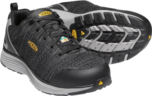 KEEN Utility Men’s CSA Sparta Low Alloy Toe Work Shoes Construction Shoe, Black/Grey Flannel, 12 D (Medium) US