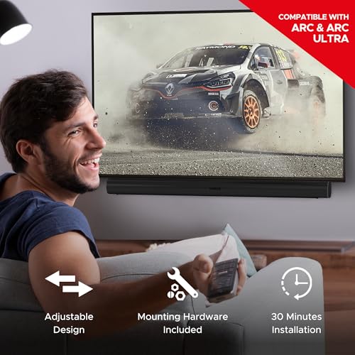 Soundbass Arc TV Mount, Black, Compatible with Sonos Arc and Arc Ultra Mounting Bracket for TV, Hardware Kit Included, Arc Soundbar, Designed in The UK