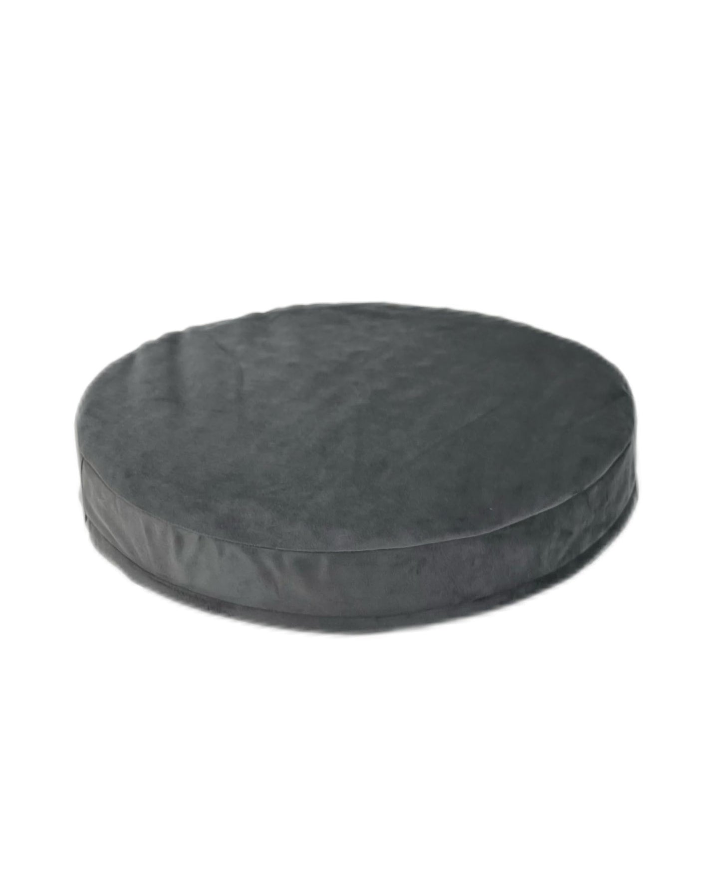 EechicSpace Waterproof Round Dog Bed with Washable Removable Cover & Liner Grey Velvet Orthopedic Foam Pad 24 Inch