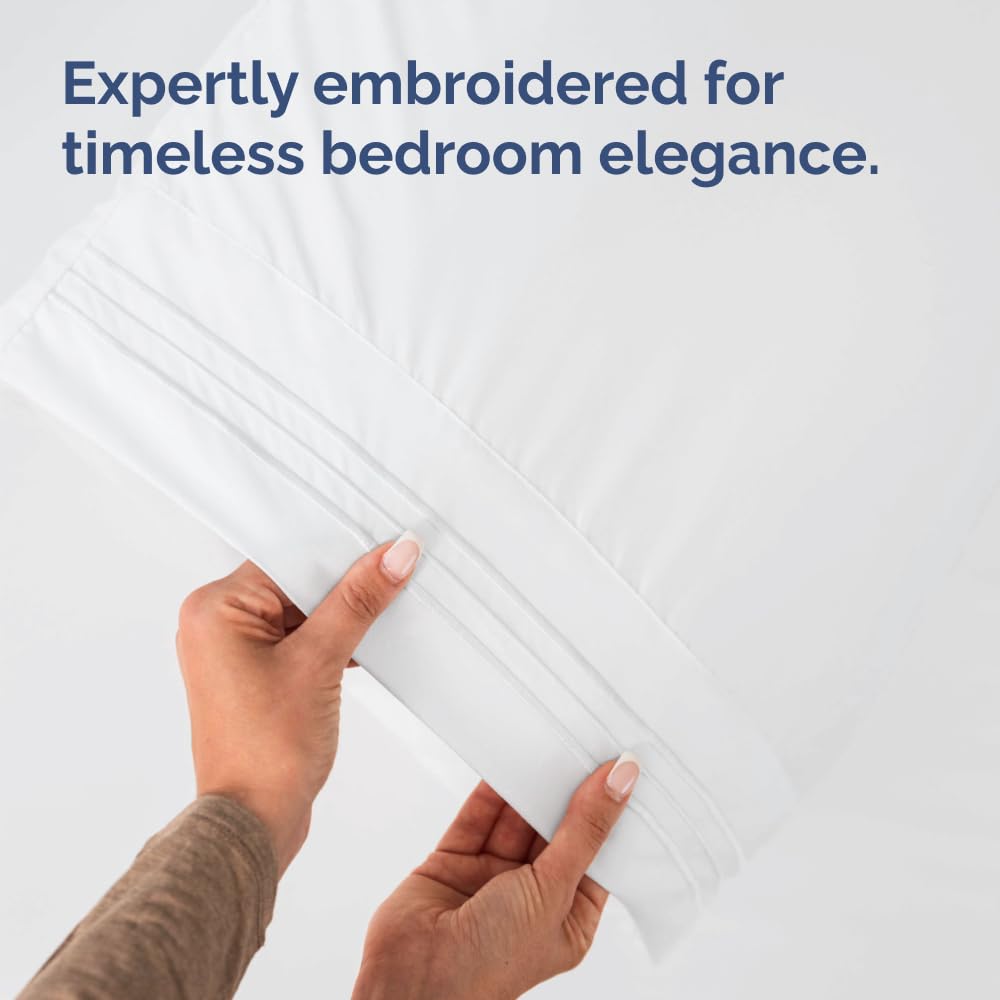 Queen Pillow Cases Set of 4 - Ultra Soft Hotel Quality Pillowcase Covers - Comfortable Cozy Bedding for Women, Men, Kids & Teens - Machine Washable Pillow Protectors - 4 Pieces Set - Queen Size White