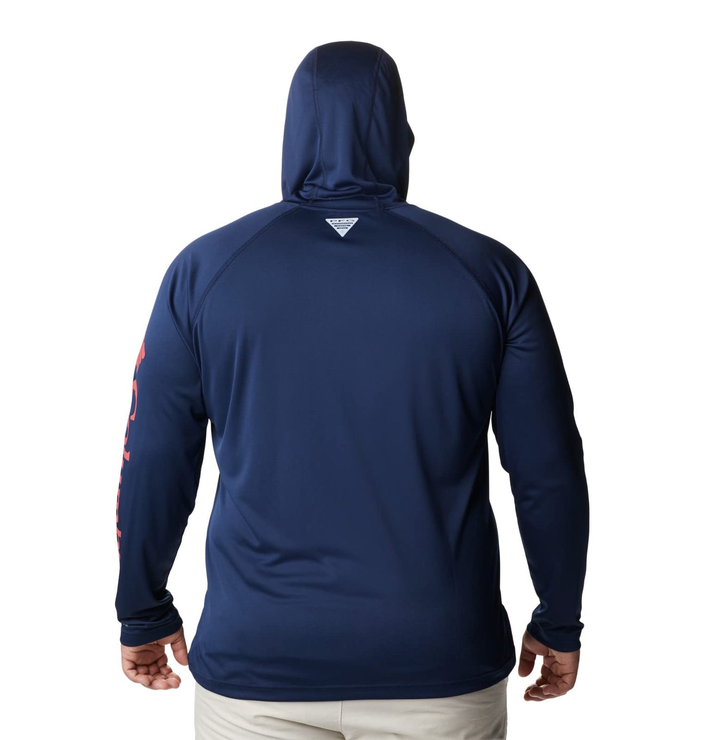 Columbia Men's Terminal Tackle Hoodie, Coll Navy/Sunset Red Logo, Large Tall