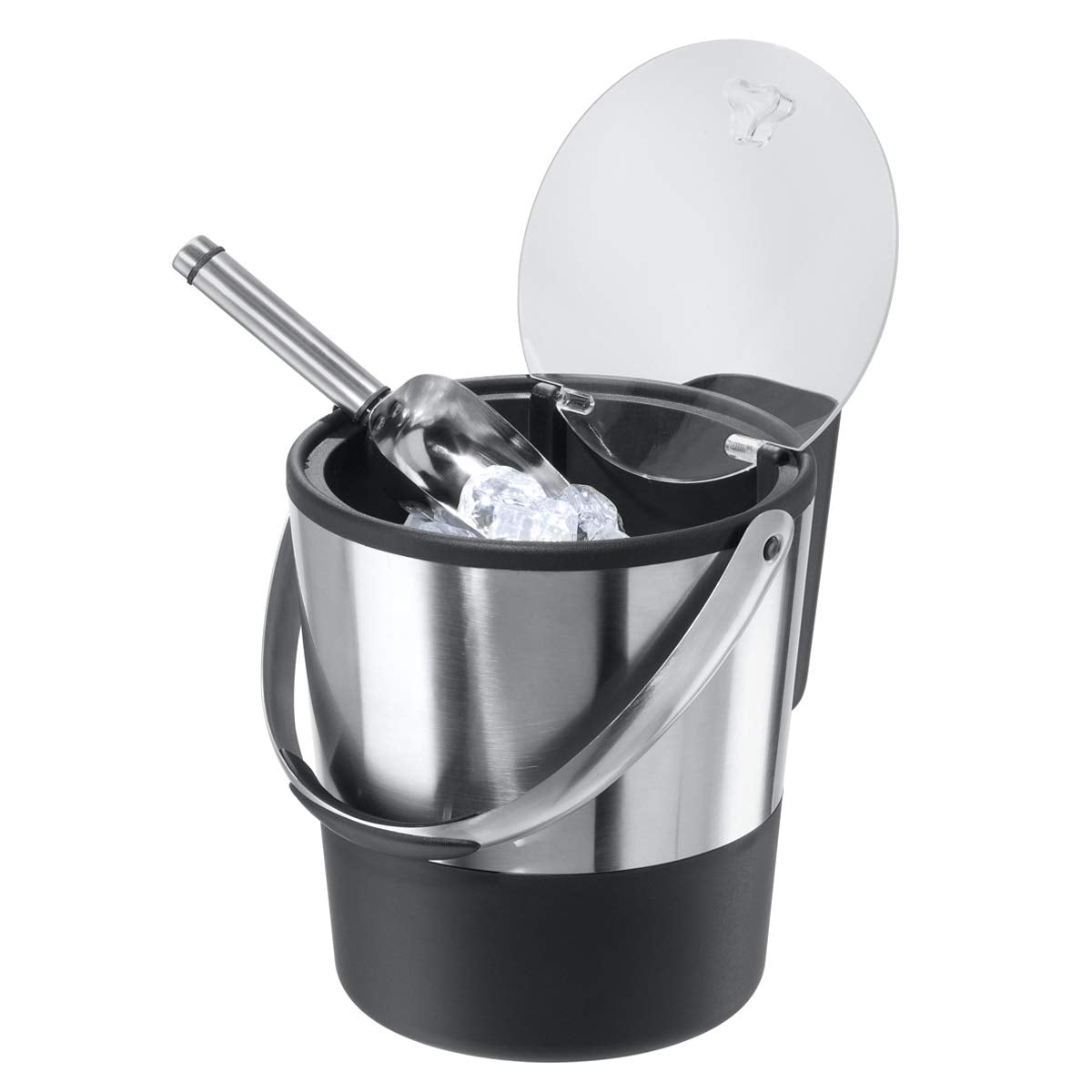 Oggi Double Wall Ice Bucket with Flip Lid and Stainless Ice Scoop, 4 Quart / 3.8 L