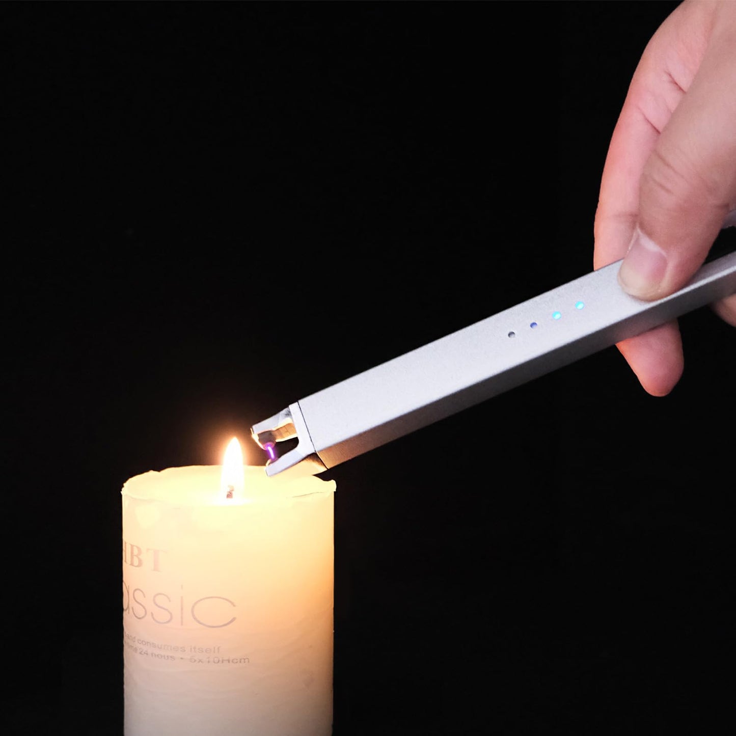 4 Pack Electric Candle Lighter Arc Plasma Windproof Flameless USB Lighter Rechargeable Lighter with Safety Lock for Candle BBQ Camping