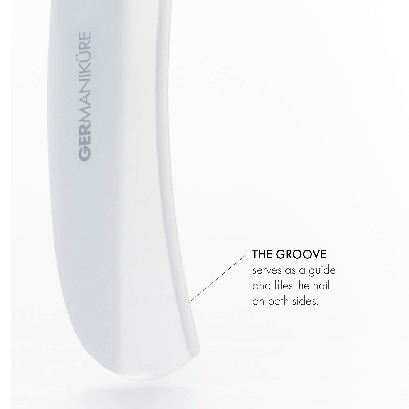 4pcs Manicure Set Genuine Czech Crystal Gray Glass Nail File Moon File Manicure Stick Pedicure Foot Care Bar in Black Leather by GERmanikure