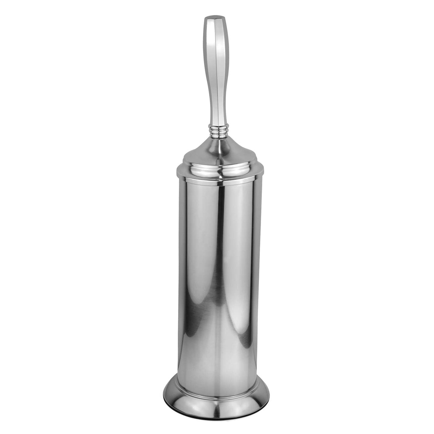 Splash Home Kolva Stainless Steel Toilet Brush and Holder Set Bathroom, Hidden Toilet Bowl Brush Design with Durable Bristles for Deep Cleaning 5 x 5 x 15 inch - Chrome