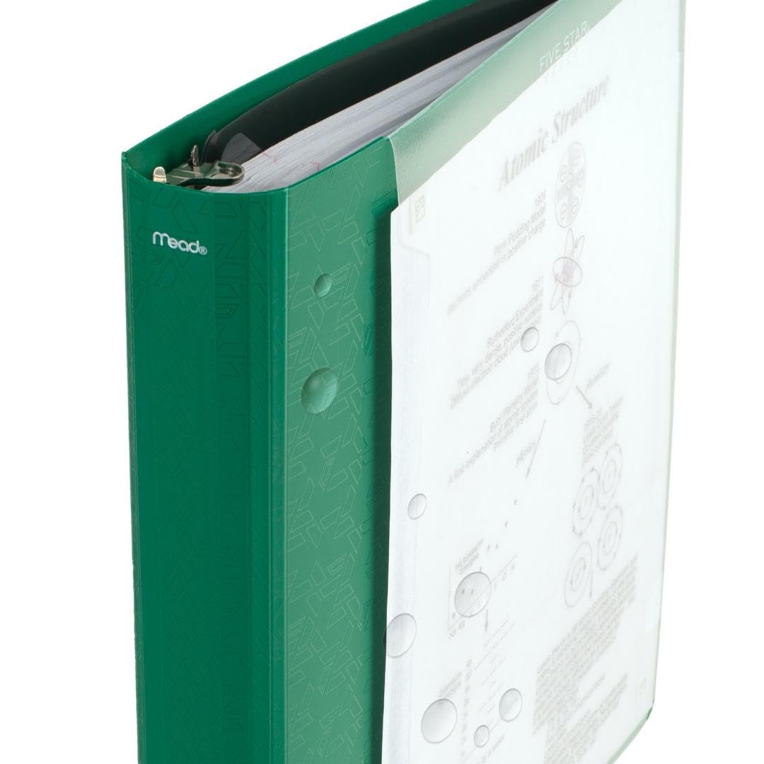 Five Star 3-Ring Binder + Study App, 6 Pack, 1 Inch Binder with D Rings and Customizable Clear View Cover, 225 Sheet Capacity, Assorted Colors (261440-23)