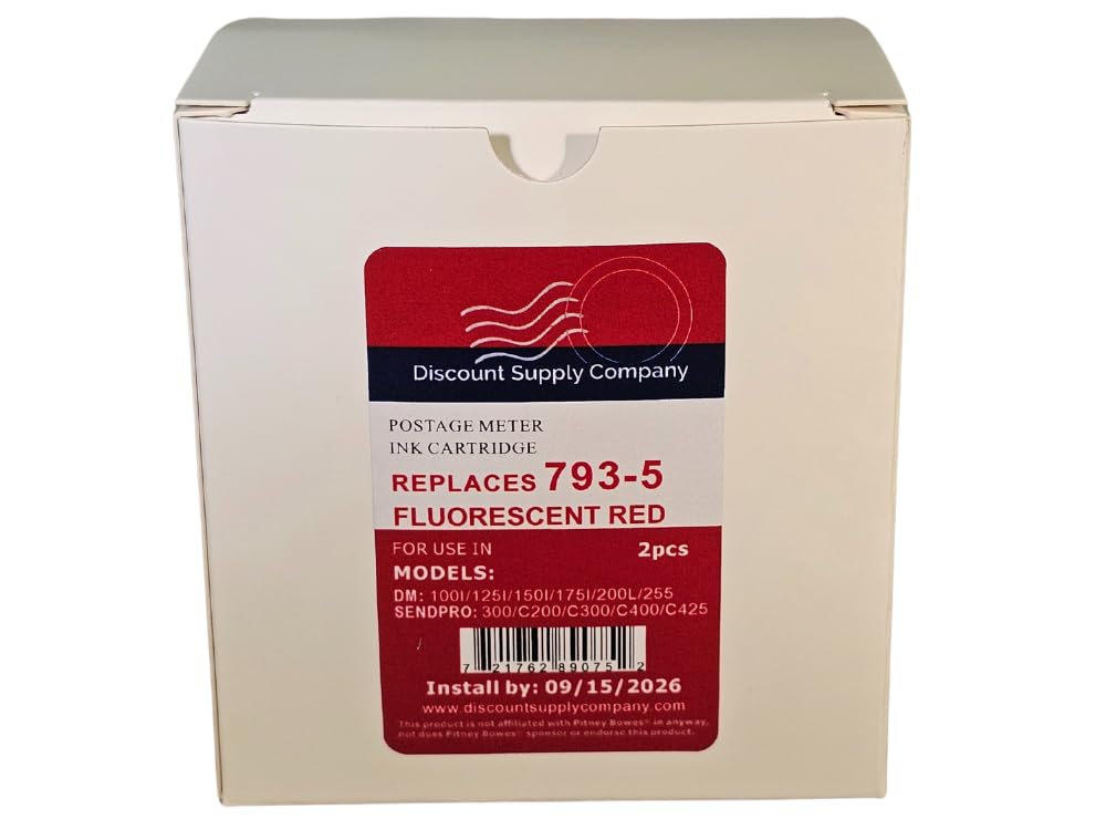 2-Pack Pitney Bowes Compatibe 793-5 Red Ink Cartridge for P700, DM100i, DM125i, DM150i, DM175i, DM200L, DM225 Postage Meters