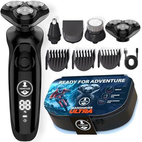 7-in-1 Electric Razor for Men in a case - Shaver with Floating 8 Contouring Technology and IQ Cleaning Sensor