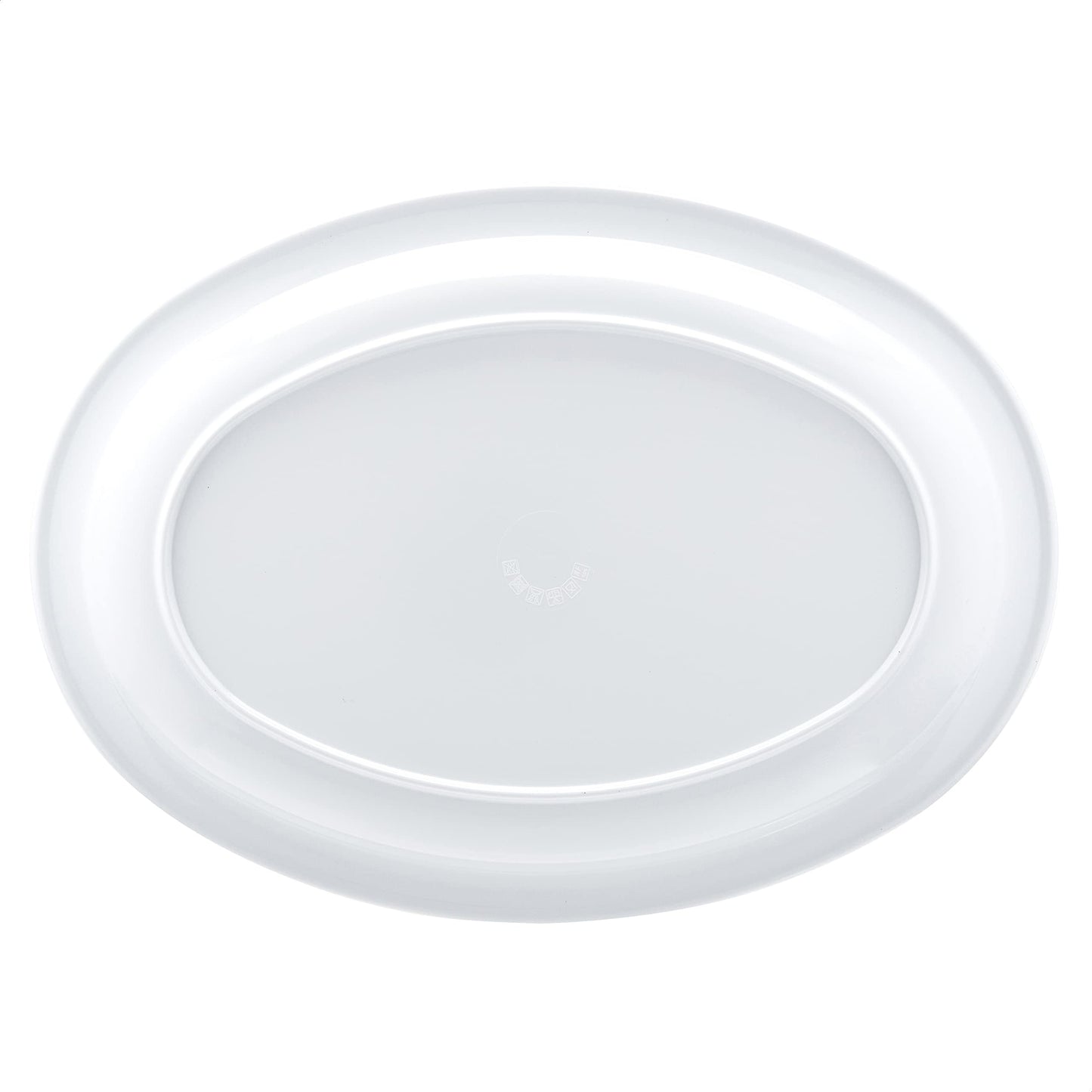 Amazon Basics 13 in. x 9.75 in. White Melamine Oval Platter Narrow Rim - 6 Piece Set