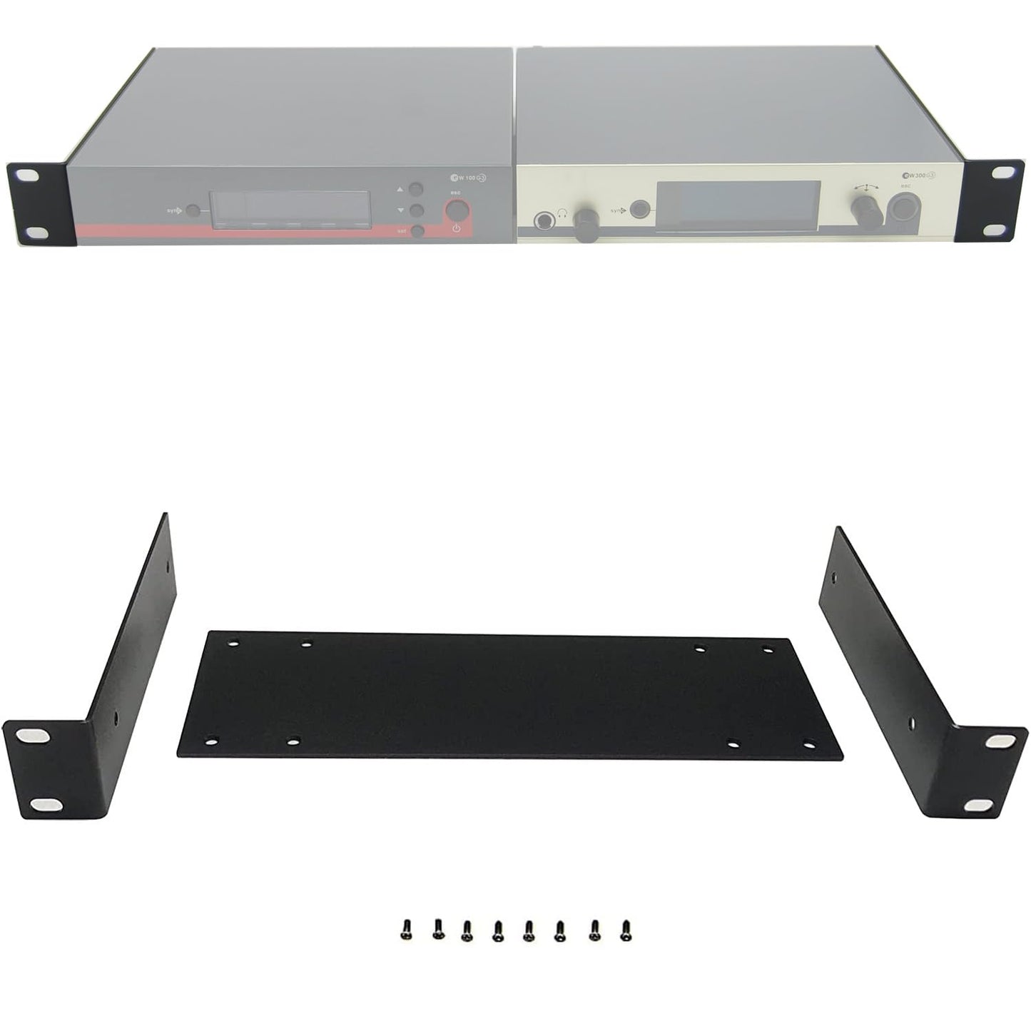 RK Rackmount Bracket Kit Suitable to Mount Senheiser G 3 G 4 ew100 135 300 335 835 845 935 945 GA 3 GA 4 Dual (2) Receivers on 1U Standard 19'' Rack Distribution