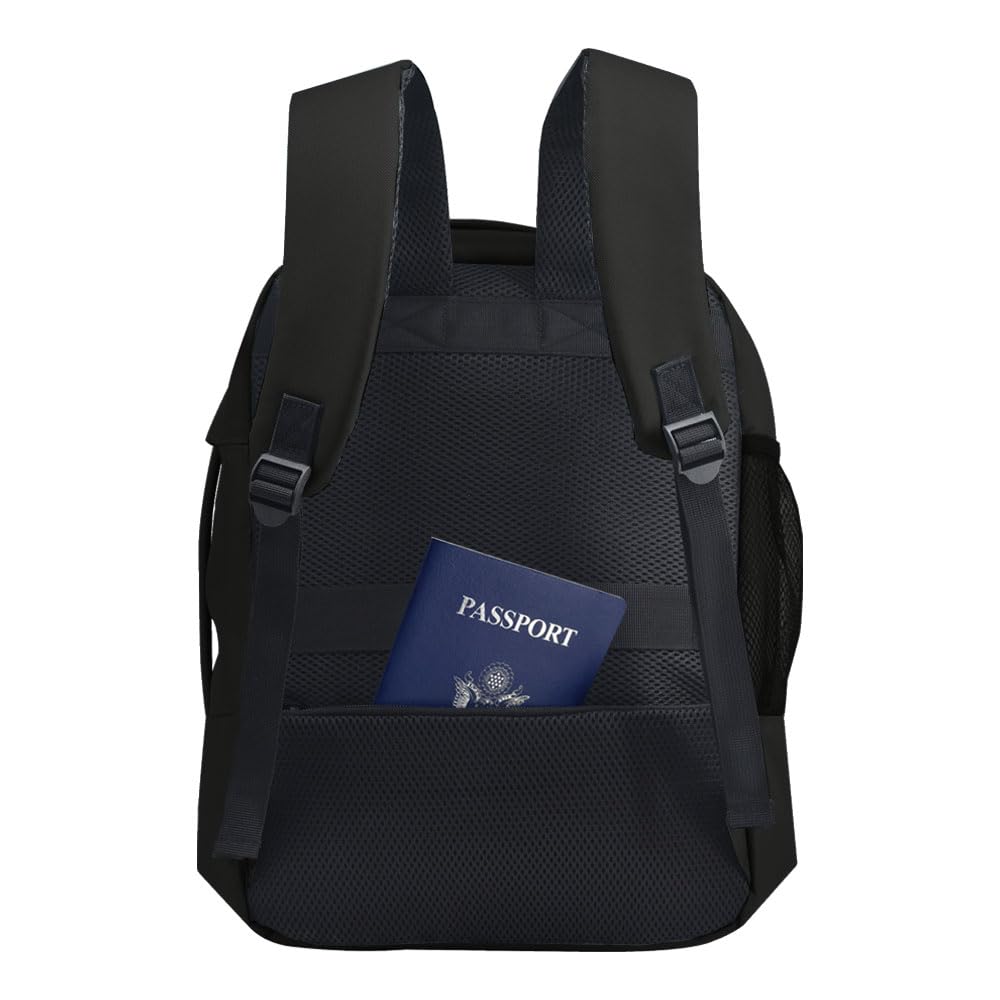 CabinFly Bellanca WestJet and Air Canada Personal Item Under Seat Backpack 16x6x13 13x6x17 bag Flair Airlines (Black)