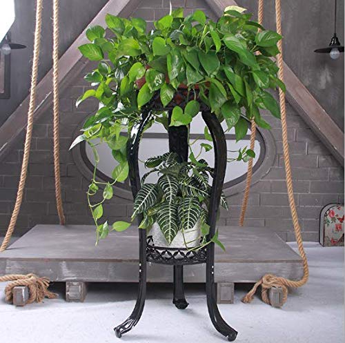 HYDDNice 2-Tier Metal Plant Stand, 32" Black, 2 Pack