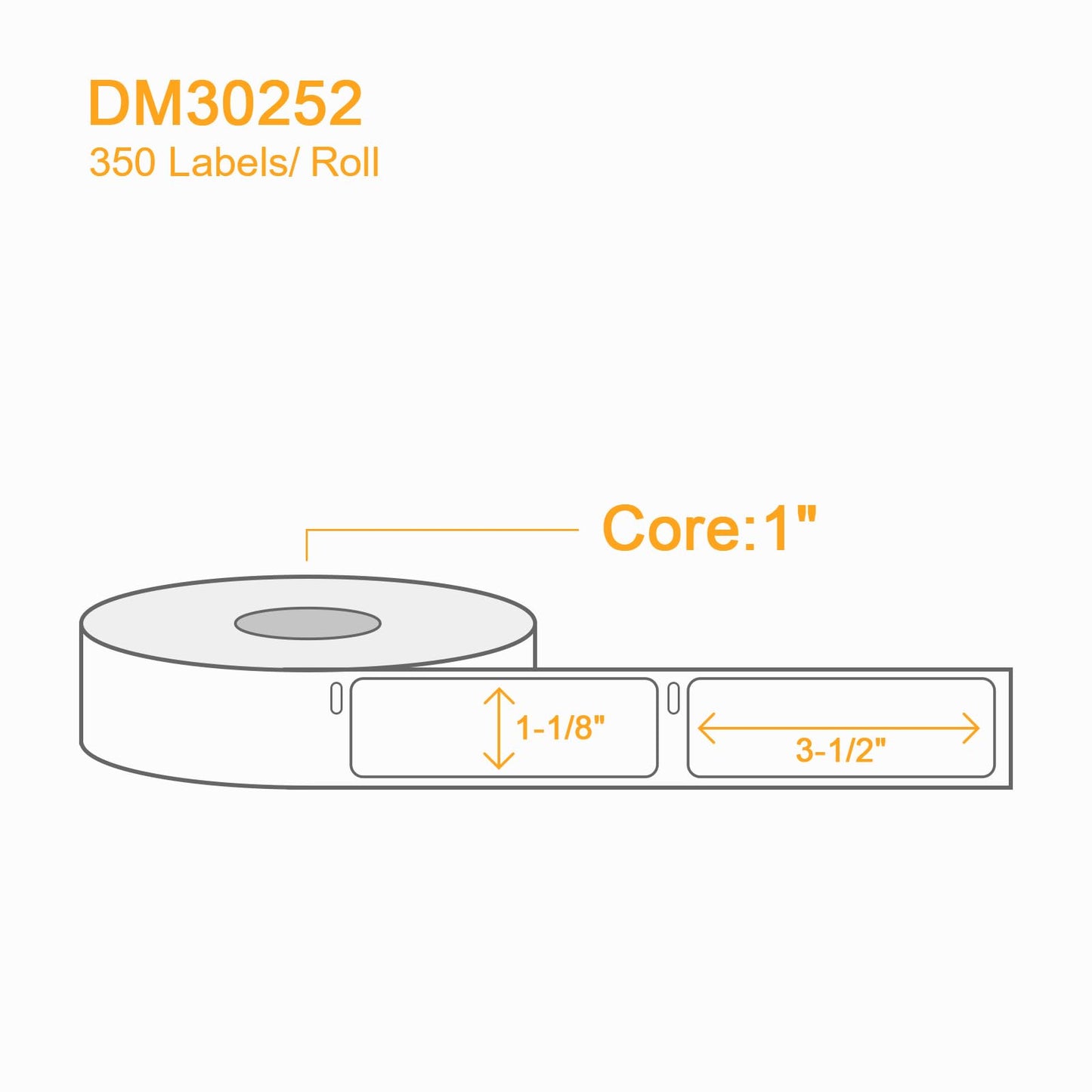 8400 Pcs/3-Proof 1" Core Labelebal Compatible with DYMO 30252,1-1/8" x 3-1/2"(28mm x 89mm) Direct Thermal Labels, Shipping Replacement Labels Compatible for DYMO LabelWriter Printer (350 Labels/Roll)