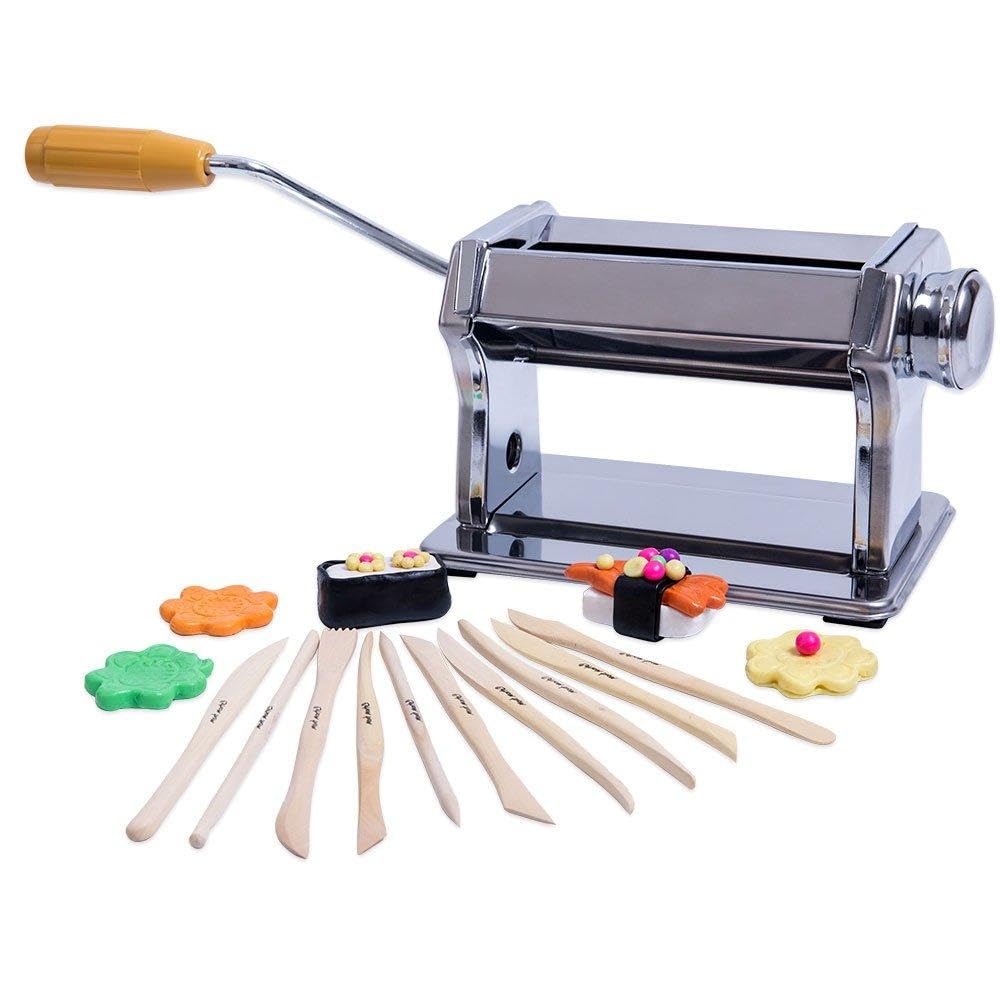 Mont Marte Polymer Clay Press Signature with Adjustable Rollers (9 settings) Durable Steel, Ideal for Conditioning Polymer Clay