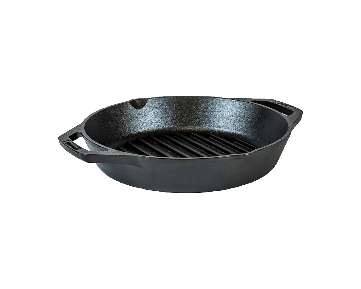 Lodge 12" Cast Iron Dual Handle Grill Pan, Black